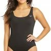 Nike Solid Poly One Piece Swimsuit, Black (Size 28) | Cycling Shorts