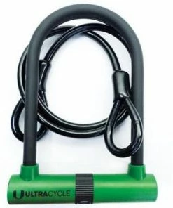 Ultracycle Mini Key Bicycle U-Lock Shackle W/Cable 3.5 X 5.5'' | Cable & U Locks
