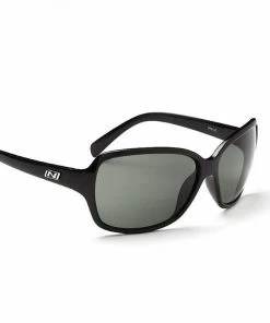 Optic Nerve Polarized Women's Sunglasses With 100% UVA/UVB Protection For Fashion And Style, Elixer - Shiny Black With Polarized Smoke Lens