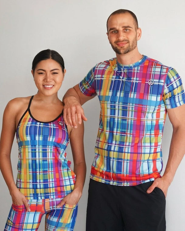 INKnBURN Women's Rainbow Plaid Camisole (XS) 2019 | Sleeveless 7 INKnBURN Women's Rainbow Plaid Camisole (XS) 2019 | Sleeveless - Image 5