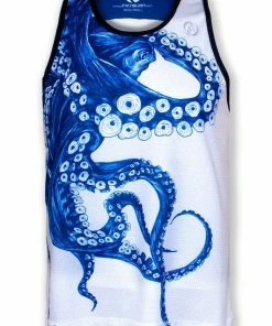INKnBURN Men's Blue Octopus Singlet (2XL) | Sleeveless