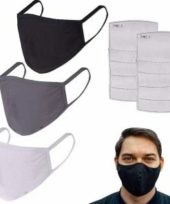 The Triathlete Store Cotton Reusable Face Masks - 3 Masks With 10 Filters | Bandanas