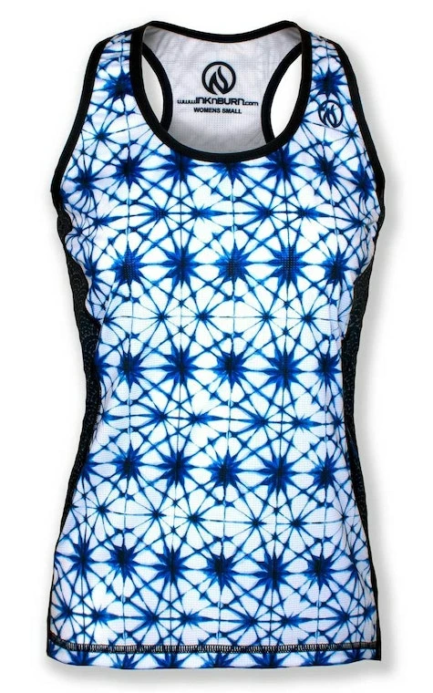 INKnBURN Women's Shibori Racerback Tank Top, X-Small | Sleeveless 4 INKnBURN Women's Shibori Racerback Tank Top, X-Small | Sleeveless - Image 2