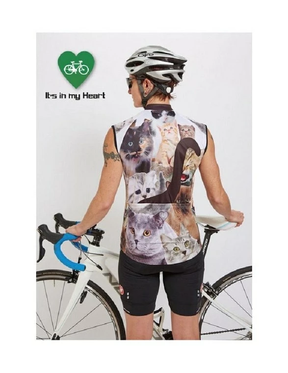 It's In My Heart Cats Women's Sleeveless Cycling Jersey 4 It's In My Heart Cats Women's Sleeveless Cycling Jersey - Image 2