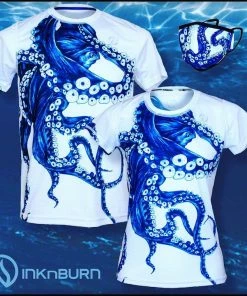 INKnBURN Women's Blue Octopus Tech Shirt, X-Small 2020 | Short Sleeve -New Triathlete Store ALpz9ArwtsgNEDsVwbLT5mQbo