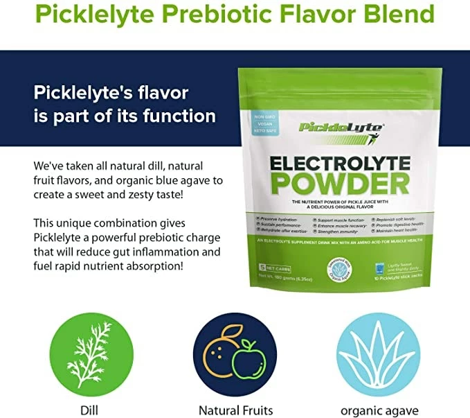 Pickle Juice PickleLyte Electrolyte Powder Drink Mix (6.35 Ounces / 180 Grams) | Powders 5 Pickle Juice PickleLyte Electrolyte Powder Drink Mix (6.35 Ounces / 180 Grams) | Powders - Image 3