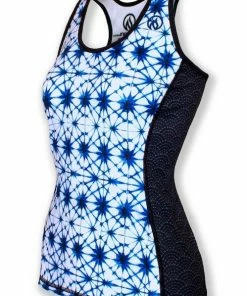 INKnBURN Women's Shibori Racerback Tank Top, X-Small | Sleeveless