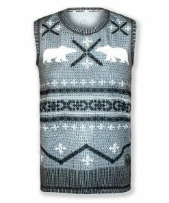 INKnBURN Men's Polar Bear Sleeveless Sweater Vest Tech Shirt (S, L, XL, 2XL)