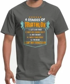 The Triathlete Store 6 Stages Of Triathlon Men's T-Shirt | Short Sleeve -New Triathlete Store UPCodNTvHHqciEDm38av2zjEM