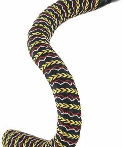 Serfas Woven Bicycle Handle Bar Tape (Yellow Arrows W/Red & White On Black)
