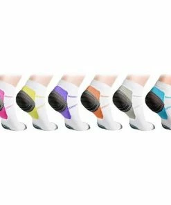 The Triathlete Store Unisex Ankle Compression Socks Assorted Colors - 6 Pairs | Short Socks