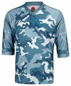 World Jerseys Outlaw Camo Blue Men's 3/4 Sleeve Mountain Bike Jersey 2019 | Short Sleeve
