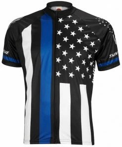 World Jerseys Thin Blue Line Men's Road Cycling Jersey 2019 | Short Sleeve