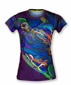 INKnBURN Women's Honu (Sea Turtle) Tech Shirt, Small 2021 | Short Sleeve Top