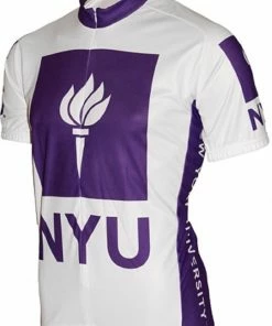 NCAA Men's Adrenaline Promotions NYU Cycling Jersey (Small) | Short Sleeve