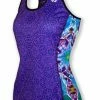 INKnBURN Women's Violet Tie-Dyed Mandala Racerback Tank Top (XS) | Sleeveless